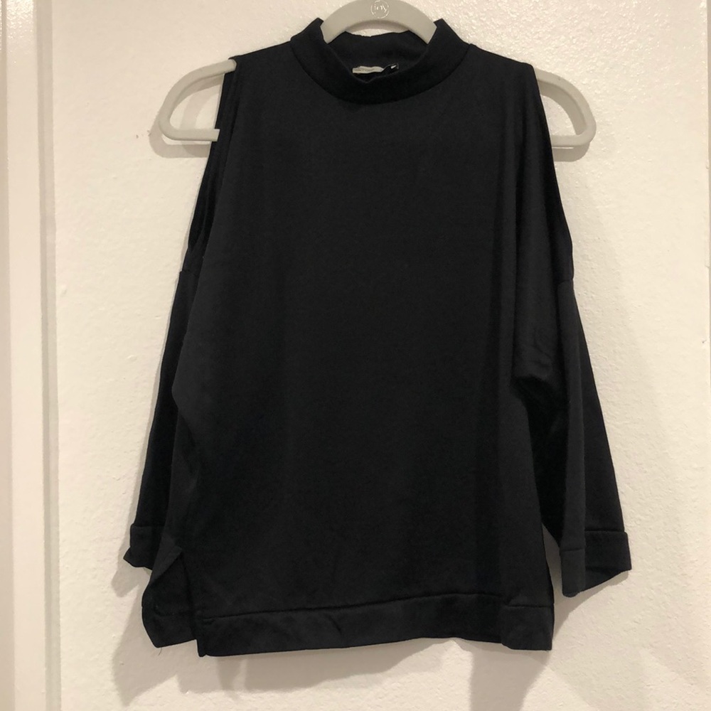 Zara black knit long sleeve top